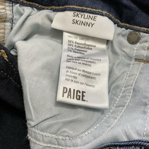 Paige Womens Skyline Skinny Jean Blue Size 30 - Picture 4 of 8